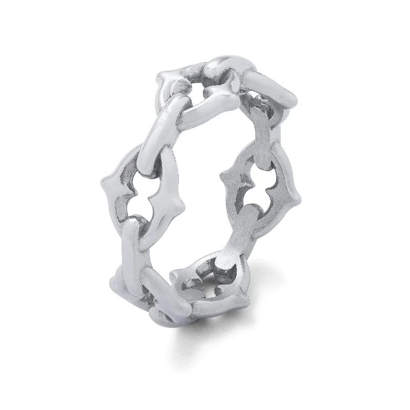 Shimmering cut ring-"The Cathedral" Spiked Ring