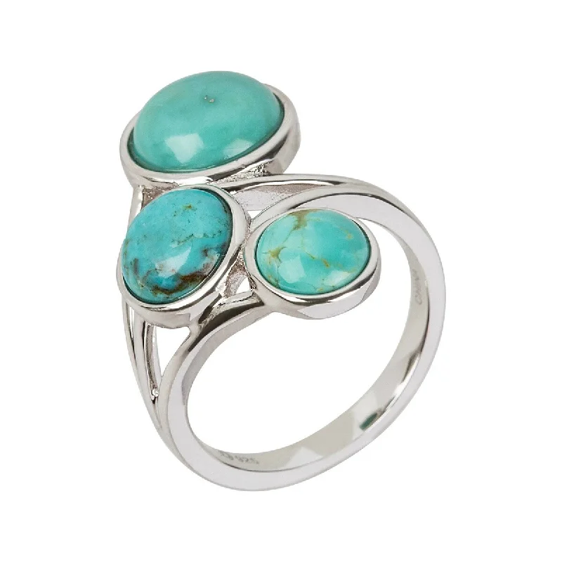 Flowing design ring-Turquoise Gemstone Ring, 925 Sterling Silver Ring