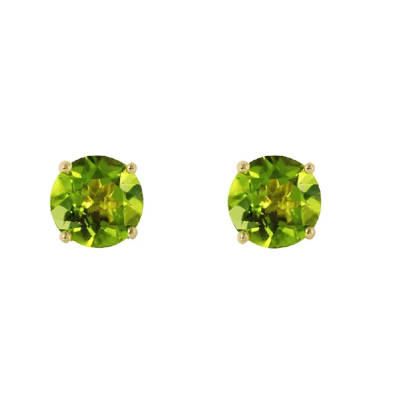 Slotted design earrings-0.95 CTW 14K Solid Gold Fire And Determination Peridot Earrings