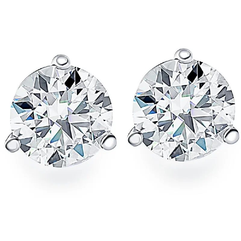 Streamlined design earrings-1/2ct Martini Lab Grown Diamond Studs White Gold