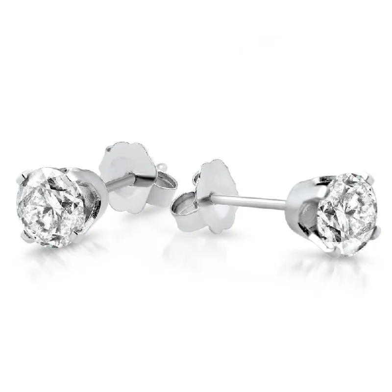 Clipped earrings-1/3 ctw White Gold Diamond Stud Earrings