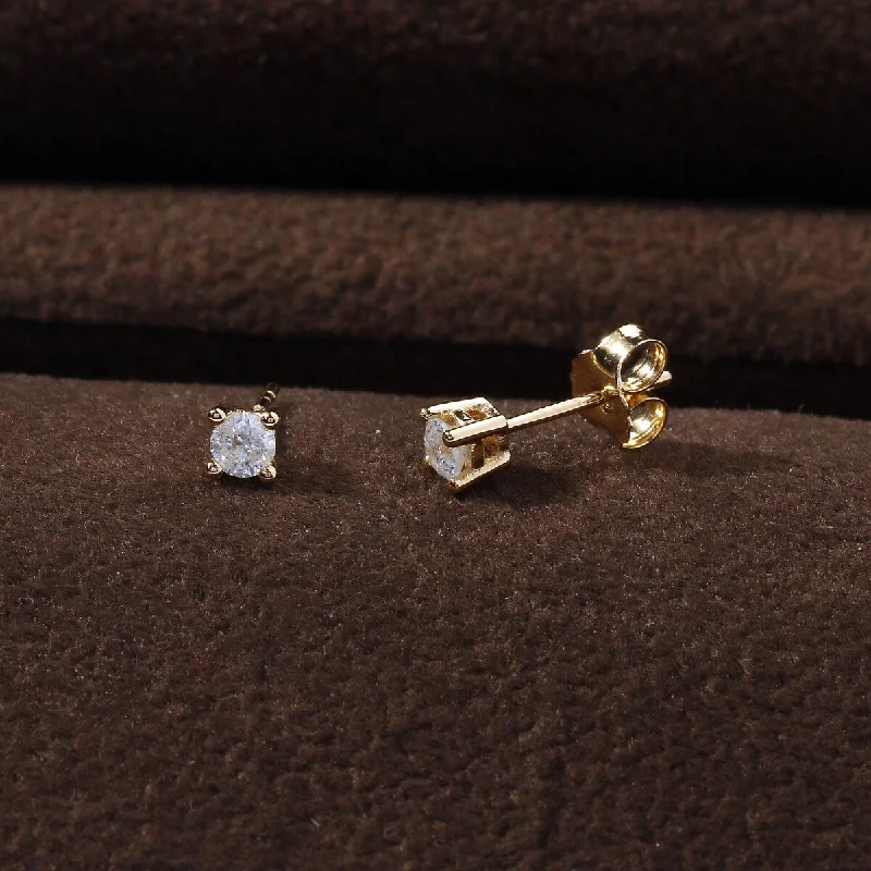 Bendable stone earrings-10K Diamond Stud Earring Yellow gold (1/5cttw H-I Color, I2 Clarity)