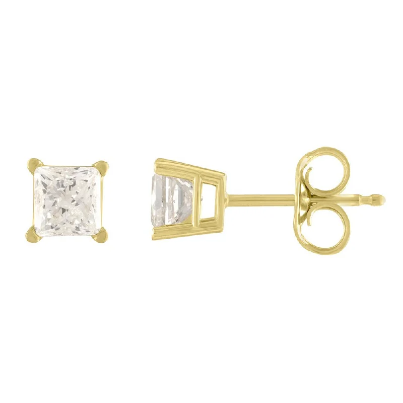 Shimmering drop earrings-10K Diamond Stud Earring Yellow gold (1/6cttw H-I Color, I2 Clarity)