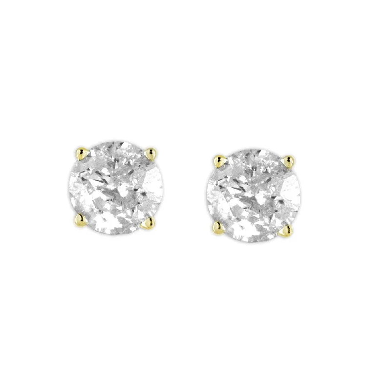 Fluted edge earrings-14K Diamond Stud Earring Yellow gold (1 1/4cttw H-I Color, I2 Clarity)