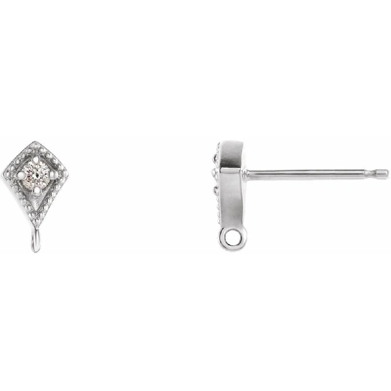 Solar glow earrings-14k White Gold .03 Cttw Diamond Earring for Women