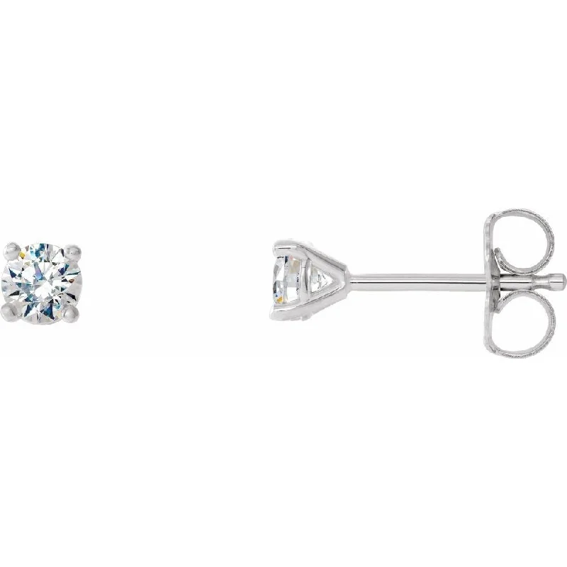 Sprout-bud earrings-14k White Gold 1/4 Cttw Diamond 4-Prong Cocktail-Style Earring for Women