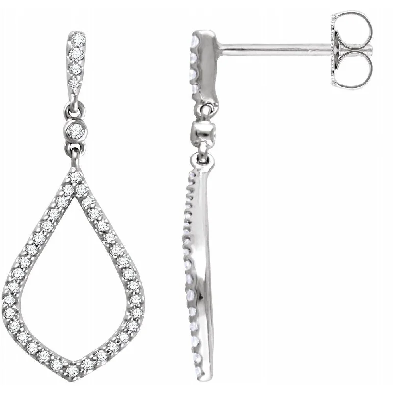 Gentle flow earrings-14k White Gold 1/4 CTW Diamond Dangle Earring for Women