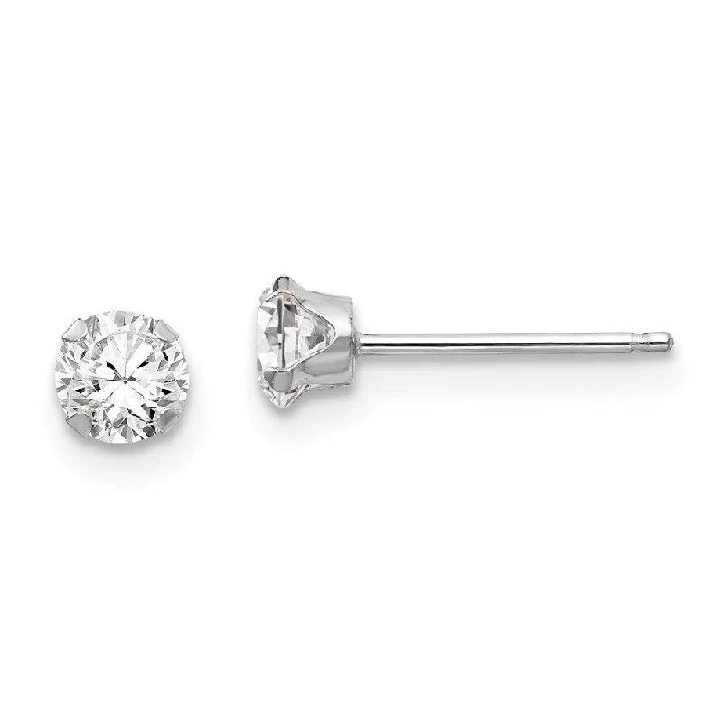 Six-stone earrings-14k White Gold Madi K CZ Earrings (L-4 mm, W-4 mm)