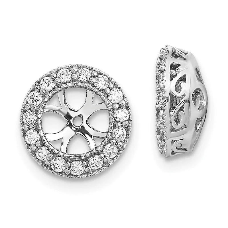 Cultural grooved earrings-14k White Gold True Origin Lab-Grown Diamond Earrings Jackets, VS/E- 0.3 cttw