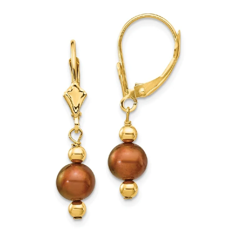 Pure gem earrings-14k Yellow Gold (L-30 mm, W-5 mm)