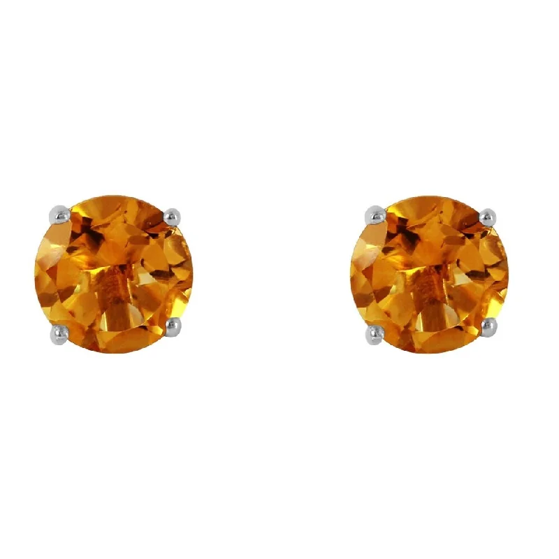 Clipped earrings-3.1 CTW 14K Solid White Gold Vous Le Charme Citrine Earrings