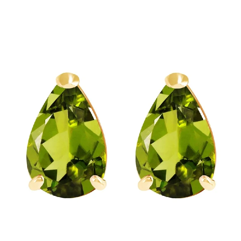 Layered birthstone earrings-3 CTW 14K Solid Gold Art Of Love Peridot Earrings