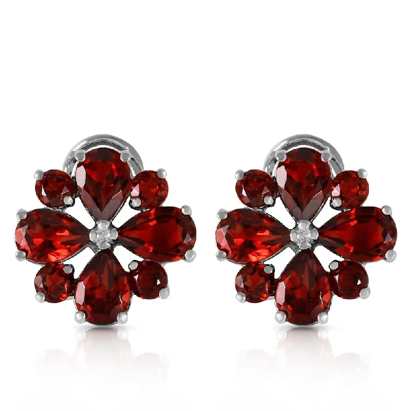 Satin cobalt earrings-4.85 CTW 14K Solid White Gold Sultry Touch Garnet Earrings