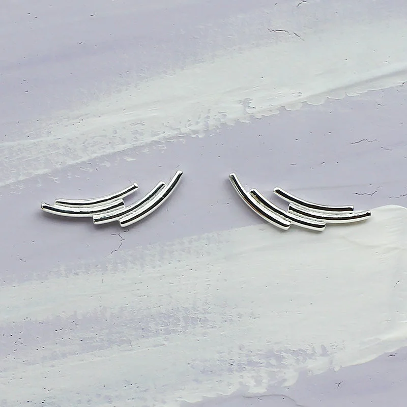 Paneled hoop earrings-Alana