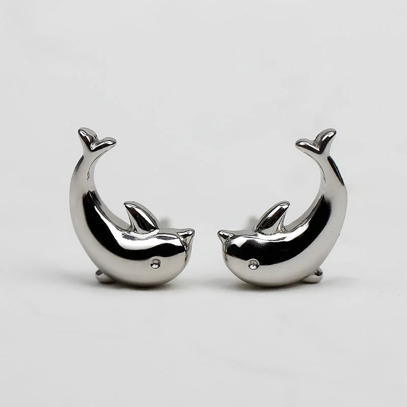 Shimmering drop earrings-Dolphin