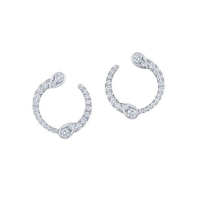 Ripple motif earrings-Diamond Eclipse Earrings