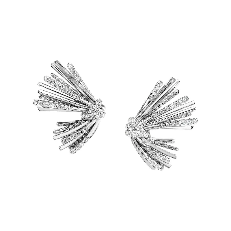 Wire-twirl earrings-Angelika Flair Earrings with Diamonds