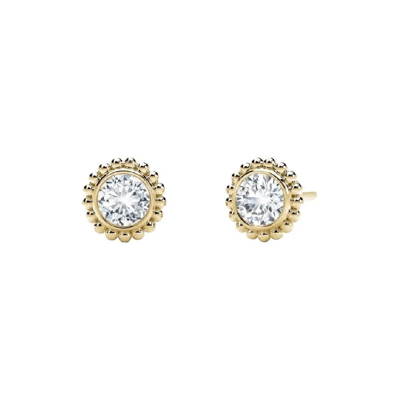 Vivid gem earrings-Diamond Tribute Collection Beaded Studs