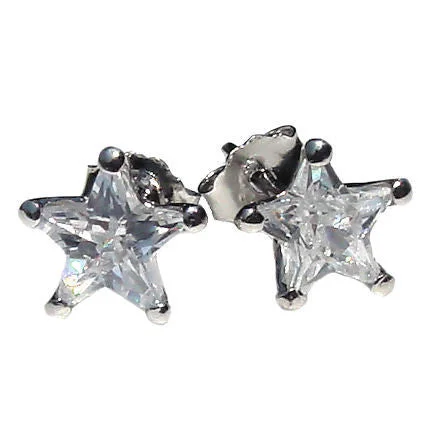 Cool aquamarine earrings-Keira K Sterling Silver 6mm Star Cut Russian Ice on Fire Stud Earrings