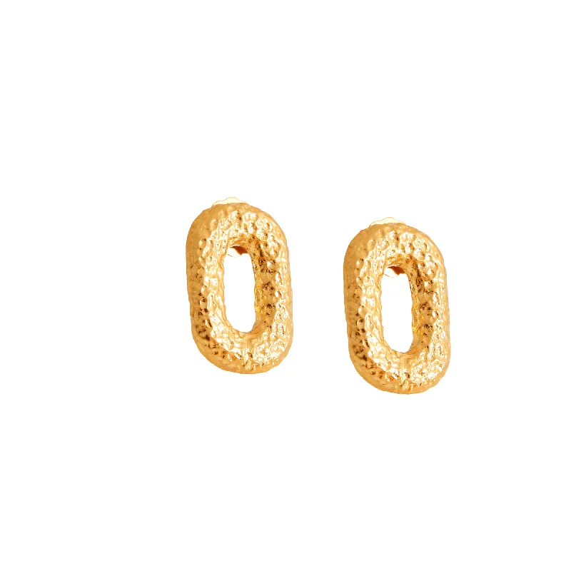 Speckled hoop earrings-Link Studs