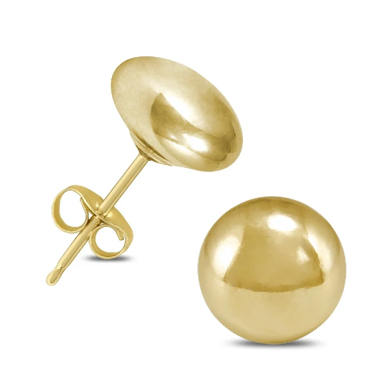 Surging wave earrings-Marquee Jewels 14K Yellow Gold 7mm Button Ball Stud Earrings