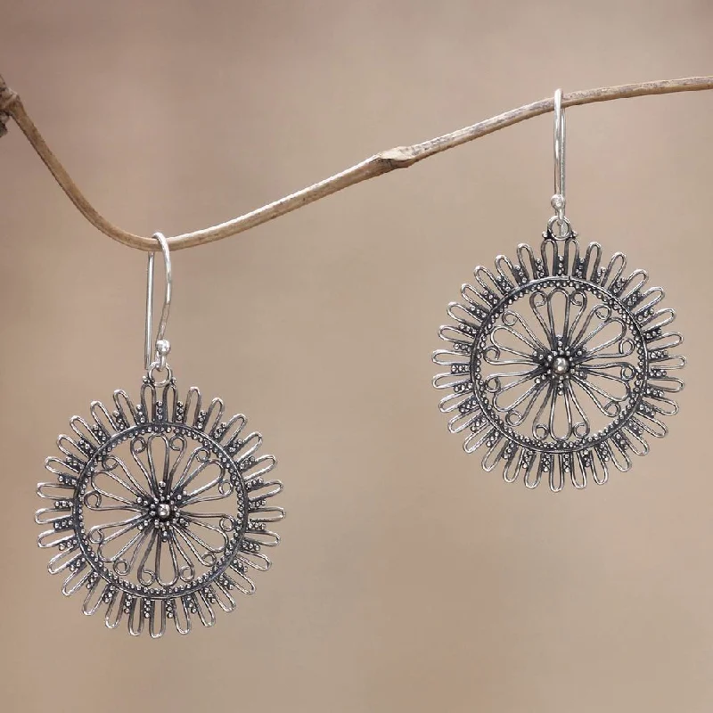 Old ruby earrings-NOVICA Handmade Sterling Silver 'Dazzling Suns' Earrings (Indonesia) - 1.1