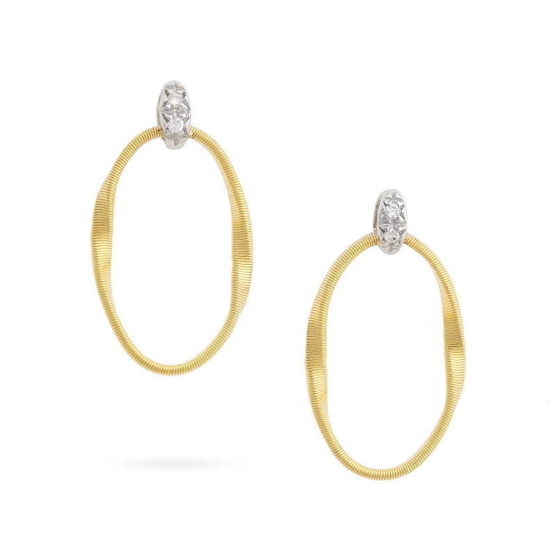 Winding design earrings-Marrakech Onde Diamond Link Earrings