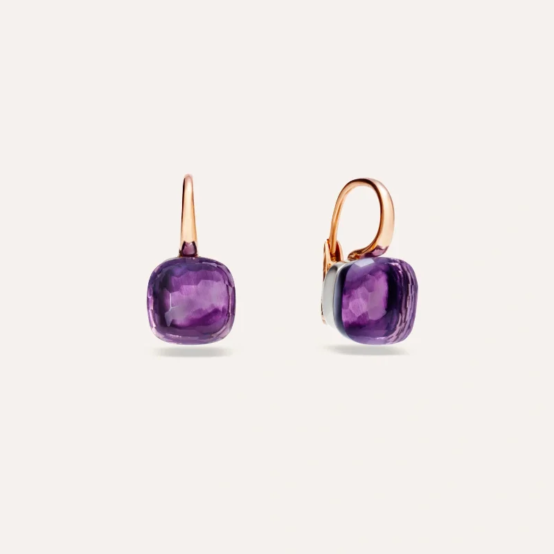 Rustic-edge earrings-Nudo Classic Drop Earrings in Amethyst