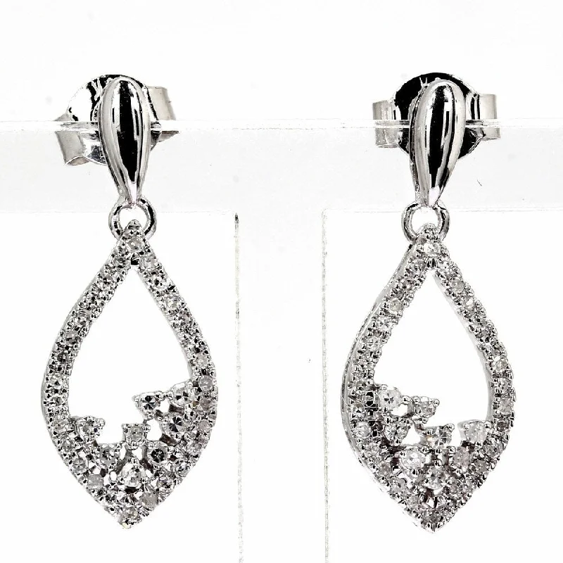 Glossy jet earrings-Pompeii3 10k White Gold 1/3 ct TDW Diamond Vintage Studs Womens Earring