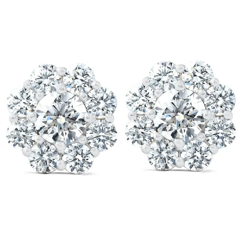 Seven-heart earrings-Pompeii3 14k White Gold 3 1/2 Ct TDW Diamond Studs Womens Earrings 10.5mm Wide