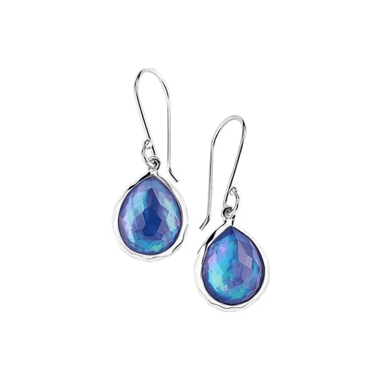 Vivid stone earrings-Mini Teardrop Earrings in Eclipse