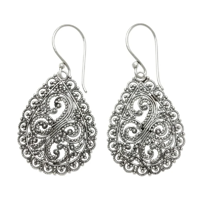 Untamed pearl earrings-Sterling Silver Divine Femininity Earrings (Indonesia)