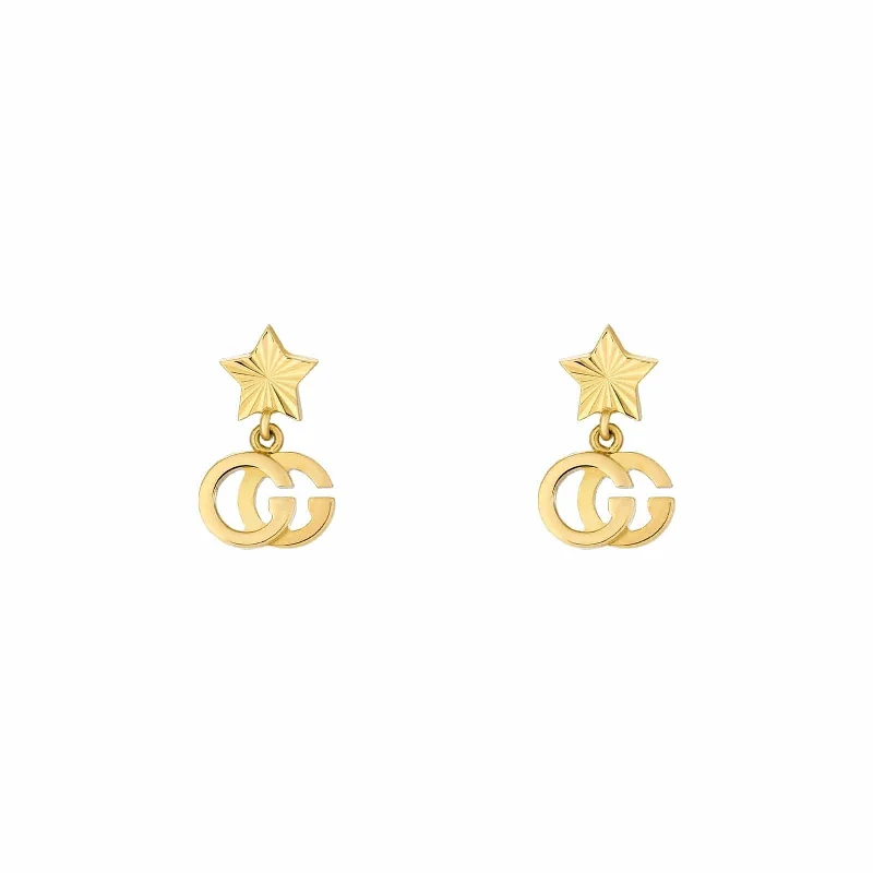 Carved initial earrings-GG Running Drop Earrings