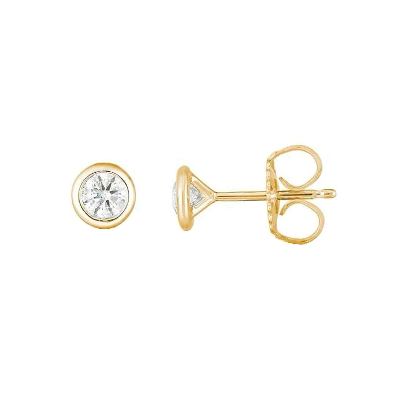 Orbit design earrings-Diamond Bezel Set Stud Earrings